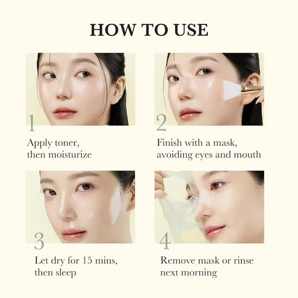 Step-by-step guide on how to use a skincare product with images of a woman applying it.